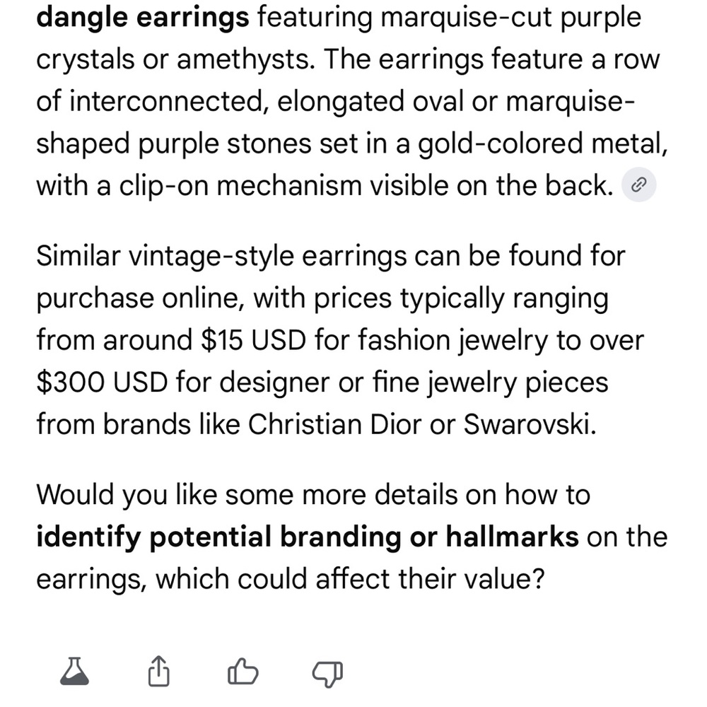 Swarorski Gold and Amethyst color Purple 2” Drop Earrings - Picture 2 of 7